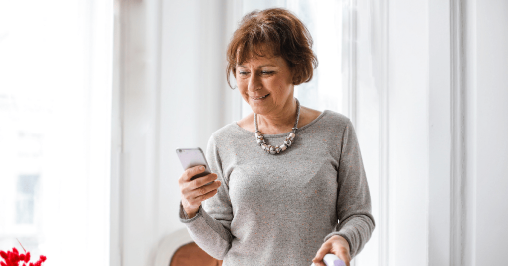 Woman holding phone